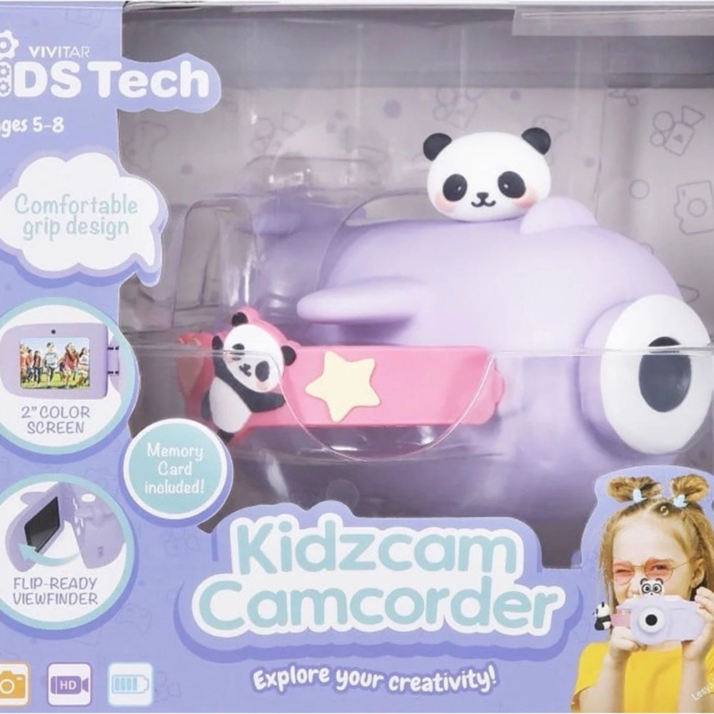 Purple Panda Kids Toy Camera with Pink Strap - Interactive Learning Toy